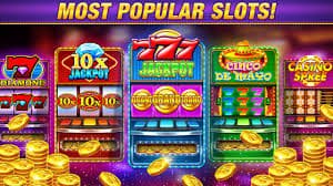 Antarmuka aplikasi mobile aneka gaming menampilkan permainan slot dan meja kasino langsung